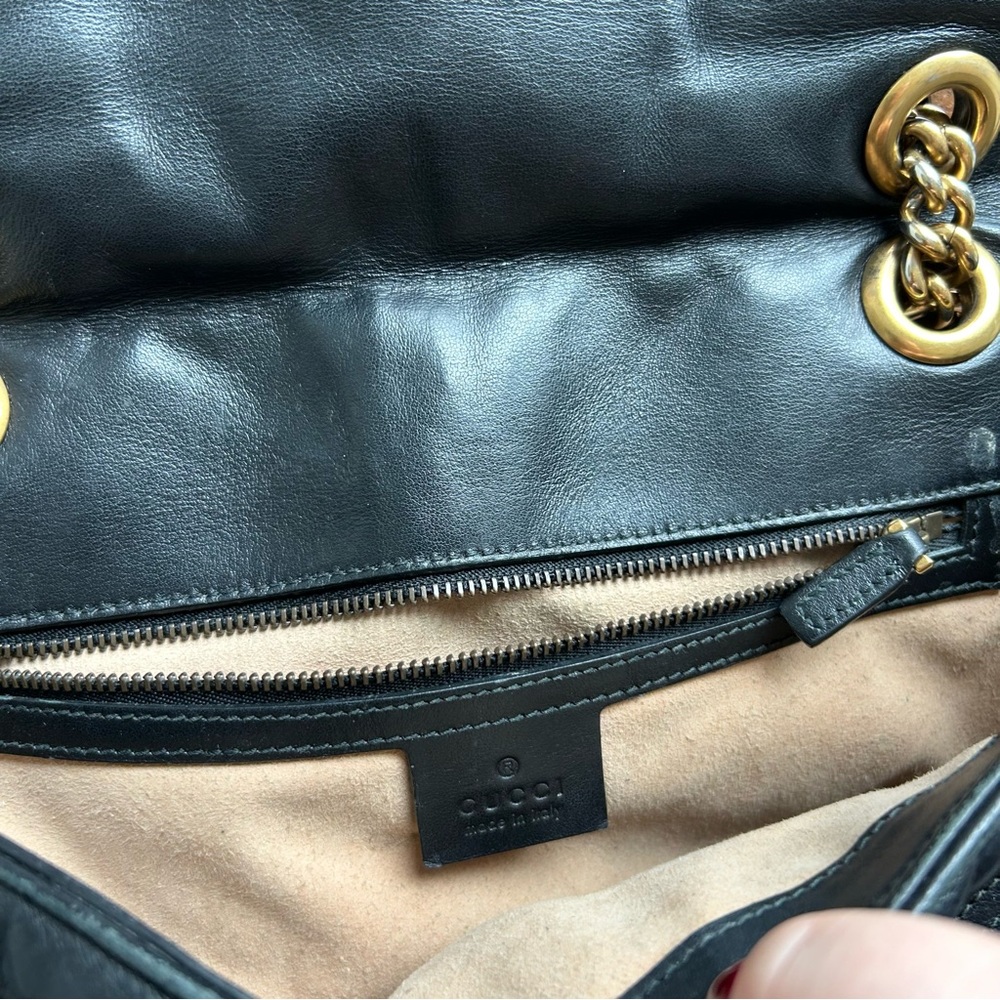 Authentic Gucci GG Marmont Small Shoulder Bag Black - Picture 8 of 16